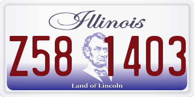 IL license plate Z581403