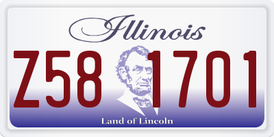 IL license plate Z581701
