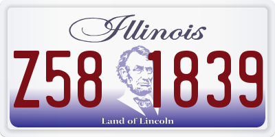 IL license plate Z581839