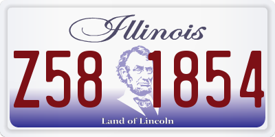 IL license plate Z581854