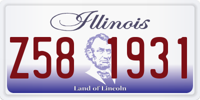 IL license plate Z581931