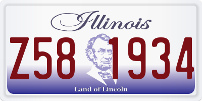 IL license plate Z581934