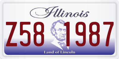 IL license plate Z581987