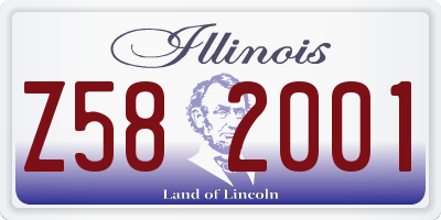 IL license plate Z582001