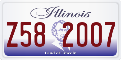 IL license plate Z582007