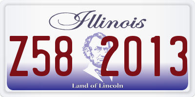 IL license plate Z582013