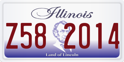 IL license plate Z582014