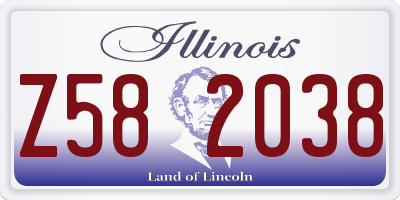 IL license plate Z582038
