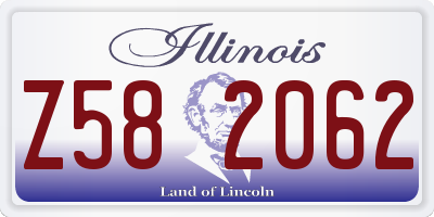 IL license plate Z582062