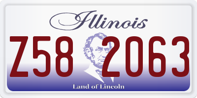 IL license plate Z582063
