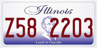 IL license plate Z582203