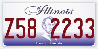 IL license plate Z582233