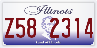 IL license plate Z582314