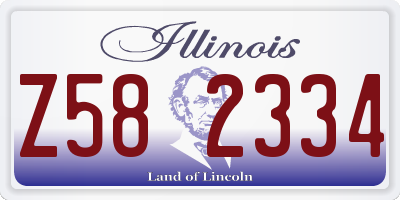 IL license plate Z582334