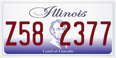 IL license plate Z582377