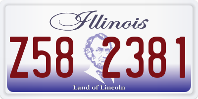 IL license plate Z582381