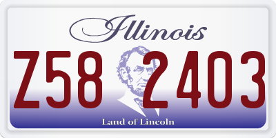 IL license plate Z582403