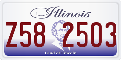 IL license plate Z582503