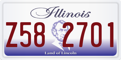 IL license plate Z582701