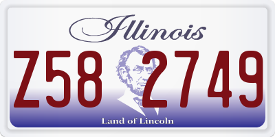 IL license plate Z582749