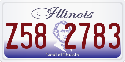 IL license plate Z582783