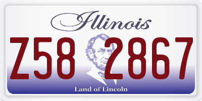 IL license plate Z582867