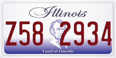 IL license plate Z582934