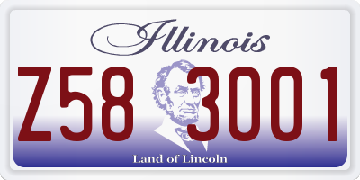 IL license plate Z583001
