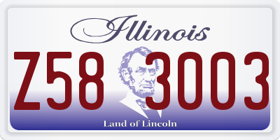 IL license plate Z583003