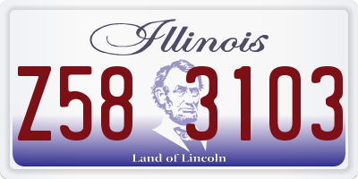 IL license plate Z583103