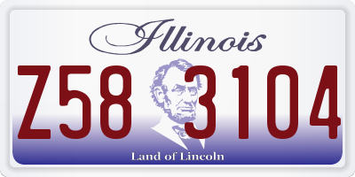 IL license plate Z583104