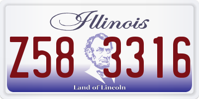 IL license plate Z583316
