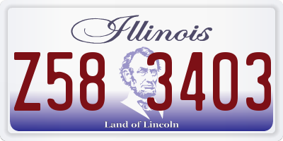 IL license plate Z583403