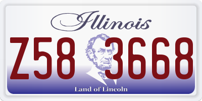 IL license plate Z583668