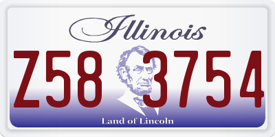 IL license plate Z583754