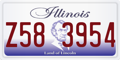 IL license plate Z583954