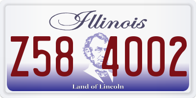 IL license plate Z584002