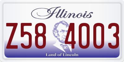 IL license plate Z584003