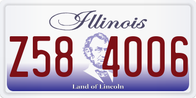 IL license plate Z584006
