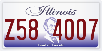 IL license plate Z584007