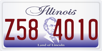 IL license plate Z584010