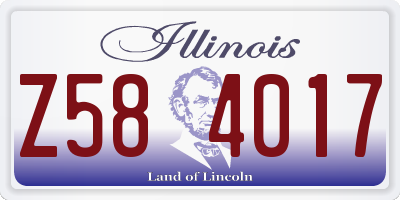 IL license plate Z584017