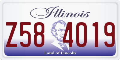 IL license plate Z584019