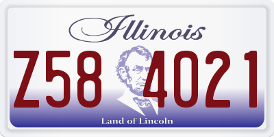 IL license plate Z584021