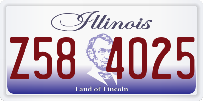 IL license plate Z584025