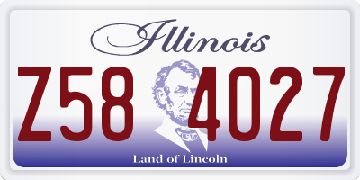 IL license plate Z584027