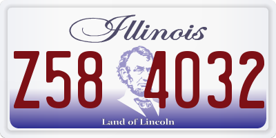 IL license plate Z584032