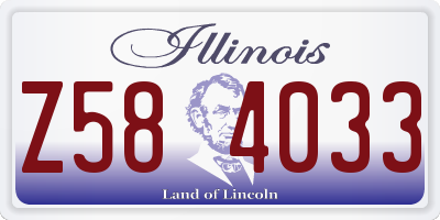 IL license plate Z584033