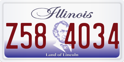 IL license plate Z584034