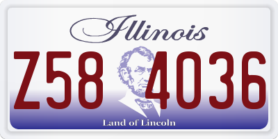 IL license plate Z584036